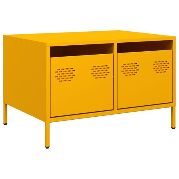 vidaXL TV Cabinet Mustard Yellow 26.8x19.7x17.1" Cold-rolled Steel