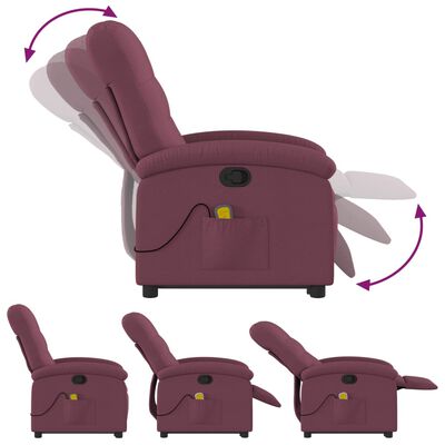 vidaXL Stand up Massage Recliner Chair Purple Fabric