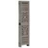 vidaXL Hand Carved 5-Panel Room Divider Gray 78.7"x65" Solid Mango Wood
