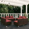 vidaXL Garden Lounge Set Brown PE rattan, powder-coated steel 8 Piece Set