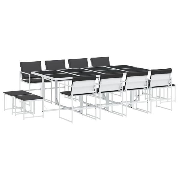 vidaXL Garden Dining Set White and Anthracite
