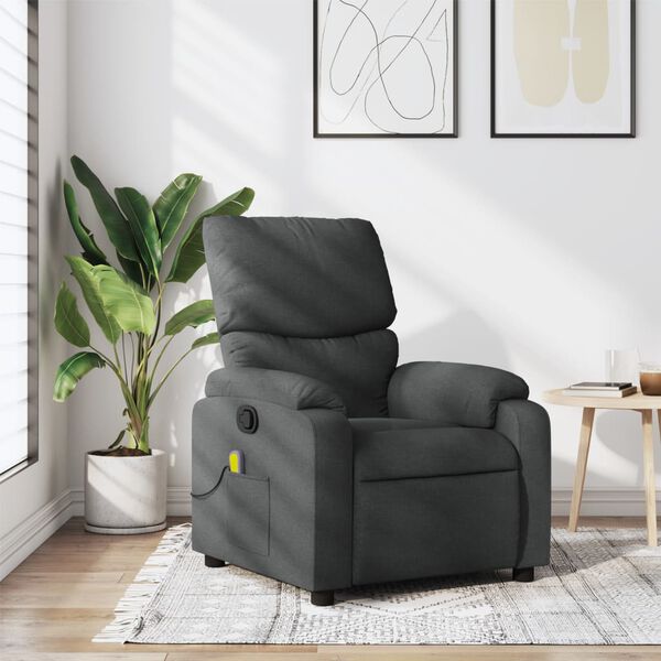 vidaXL Massage Recliner Chair Dark grey