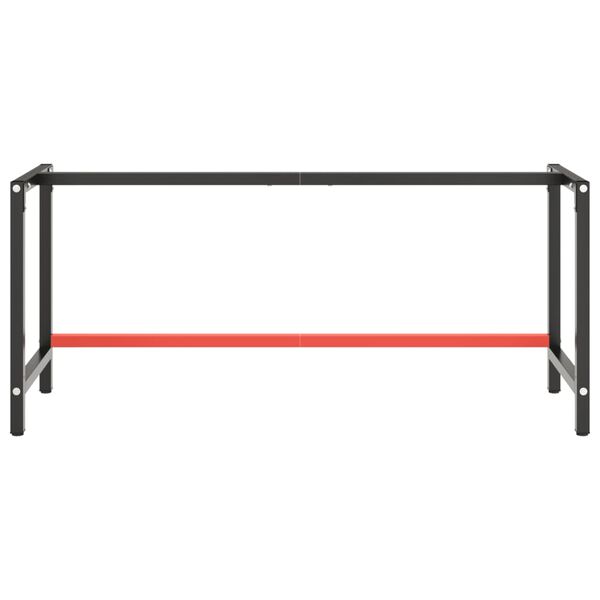 vidaXL Work Bench Frame Matte black and matte red Powder-coated metal