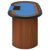 vidaXL Poker Table Blue Engineered wood, felt, faux leather, metal