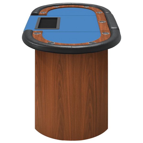 vidaXL Poker Table Blue Engineered wood, felt, faux leather, metal