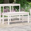 vidaXL Patio Bench White 42.9x17.3x17.7" Solid Wood Pine