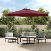 vidaXL Cantilever Garden Umbrella Bordeaux Red Polyester, Metal, Steel