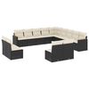 vidaXL Garden Sofa Set Black, Cream White