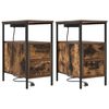 vidaXL Bedside Cabinet 2 pcs Smoked Oak 11.81 x 18.90 x 24.02 in