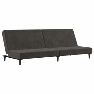 vidaXL Sofa Bed Dark Gray Velvet (100% polyester), wood, plastic