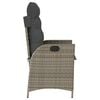 vidaXL Reclining Garden Chair Grey PE rattan, Powder-Coated Steel Standard
