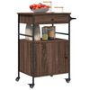 vidaXL Kitchen Trolley Brown Oak 22"x16.9"x35.2" Engineered Wood