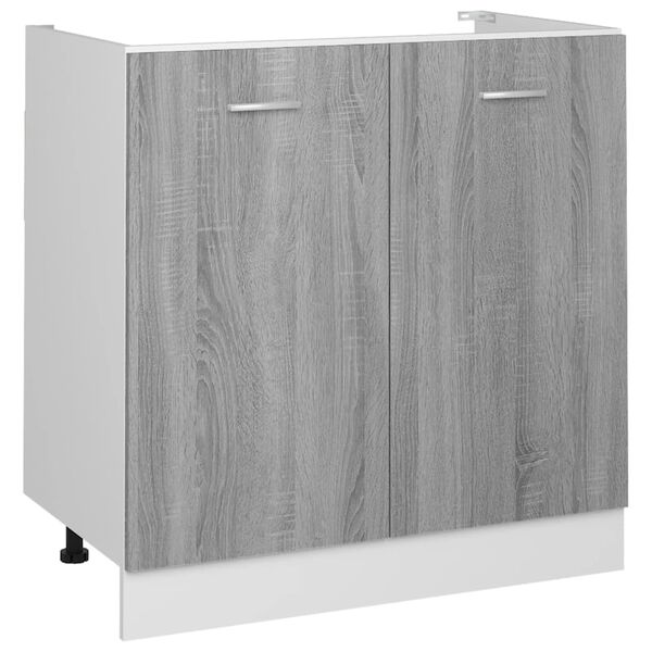 vidaXL Sink Bottom Cabinet Gray Sonoma Engineered Wood Medium Storage