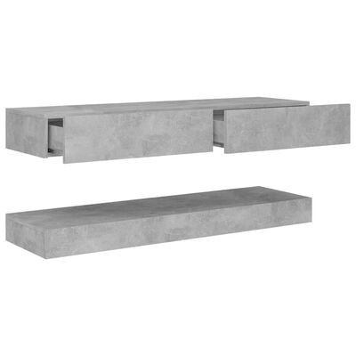 vidaXL TV Stand with LED Lights Concrete Gray 47.2"x13.8"
