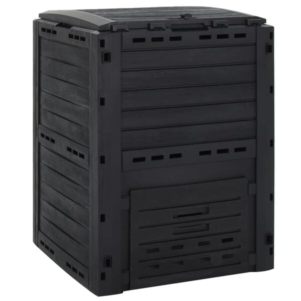 vidaXL Composter Black Polypropylene 74.6 gal capacity