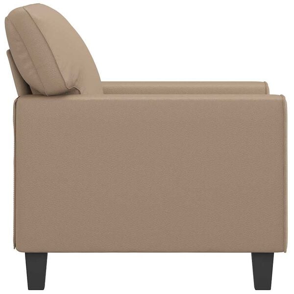 vidaXL Sofa Chair Cappuccino Faux Leather, Polyester, Cotton, Metal, Foam
