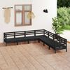 vidaXL Garden Lounge Set Black Solid Pine Wood Medium Modular