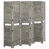 vidaXL 6-Panel Room Divider Grey 84.3x65.4" Solid Wood
