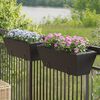 vidaXL Planter Black PE Rattan, Steel, Plastic Medium Decorative Inlays