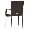 vidaXL Dining Chair Set of 2 Brown Poly Rattan Standard Stackable