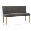 vidaXL Bench Grey Velvet 55.1 in Classic/Traditional Bench