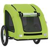 vidaXL Pet Bike Trailer Green Oxford fabric, iron, PVC