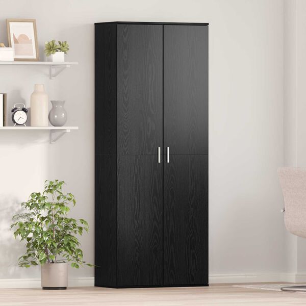 vidaXL Highboard Black Oak 70 x 33.5 x 180 cm Engineered Wood