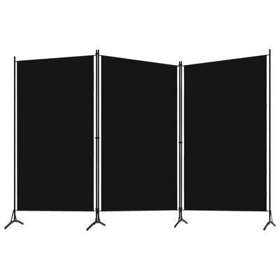 vidaXL 3-Panel Room Divider Black 102.4"x70.9" Fabric