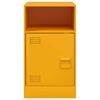 vidaXL Bedside Cabinet Set of 2 Mustard Yellow Cold-rolled steel Medium