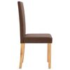 vidaXL Dining Chair Set of 4 Brown Fabric and Solid Rubber Wood Medium