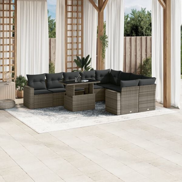 vidaXL Garden Sofa Set Grey
