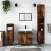 vidaXL Bathroom Cabinet Smoked Oak 11.8x11.8x74.8" Engineered Wood