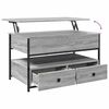 vidaXL Coffee Table Gray Sonoma 33.5"x19.7"x19.7" Engineered Wood and Metal