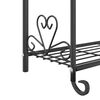 vidaXL Flower Rack Black Powder-coated Steel Flower Rack Rectangular