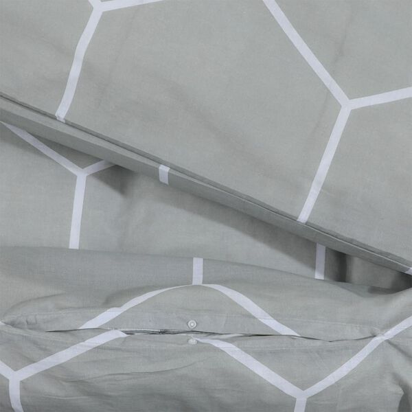 vidaXL Duvet Cover Set Set of 2 Grey 100% Cotton 86.6 x 94.5 in