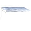 vidaXL Freestanding Manual Retractable Awning 157.5"x118.1" Blue/White