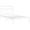 vidaXL Bed Frame White Steel Twin Bed Frame Rectangular Modern