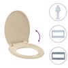 vidaXL Soft-Close Toilet Seat Beige Oval