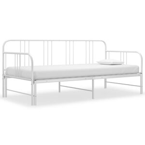 vidaXL Sofa Bed Frame White Metal 78.7 x 35.4 in mattress needed