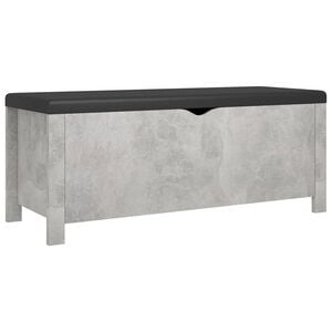 vidaXL Storage Box Concrete Grey Engineered Wood, Faux Leather Medium
