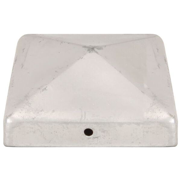 vidaXL Pyramid Fence Post Caps 6 pcs Galvanised Metal 3.58x3.58"