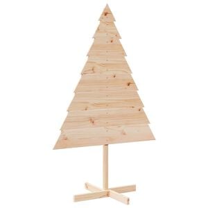 vidaXL Wooden Christmas Tree Natural Wood Solid Wood 59.1 in