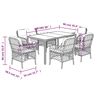 vidaXL Garden Dining Set Grey PE rattan 7 Piece Set