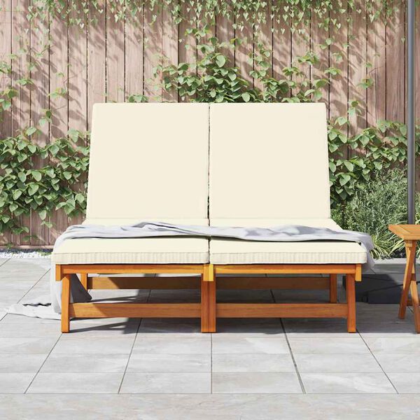 vidaXL Sun Lounger Reclining Brown 125 x 200 x 84cm Solid Acacia wood