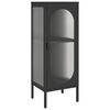 vidaXL Sideboard Black Powder-coated steel, fluted glass