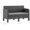 vidaXL Garden Lounge Set Anthracite Polypropylene with rattan look Medium