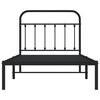 vidaXL Bed Frame Black Powder-Coated Steel Twin Bed Frame Rectangular