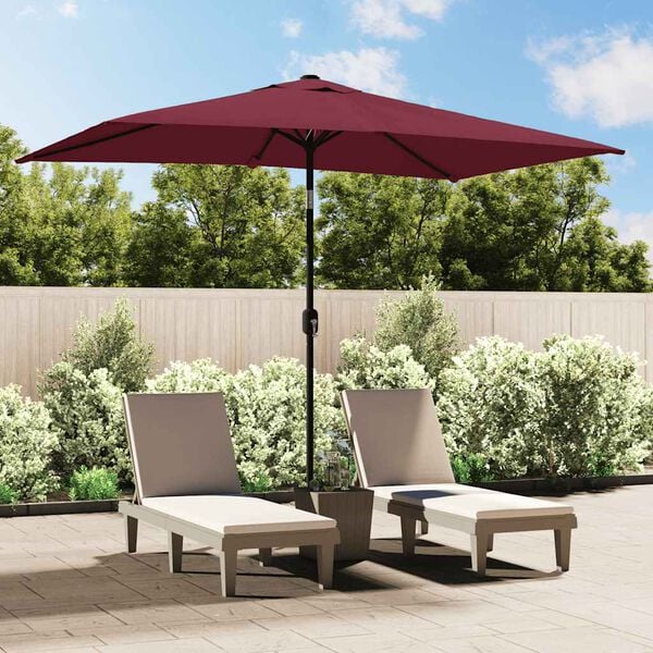 vidaXL Garden Parasol Bordeaux Red Polyester fabric, Steel pole Medium
