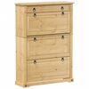 vidaXL Shoe Cabinet Honey Solid Pine Wood, Engineered Wood, Metal Large