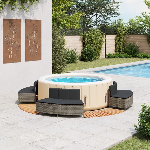 vidaXL Hot Tub Surround Grey